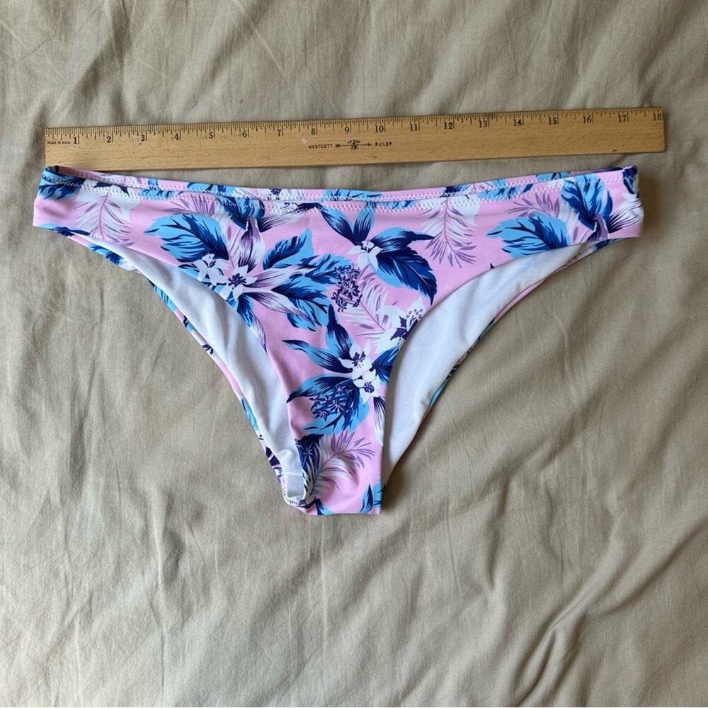 Floral Low Rise Pink, Blue, and White Bikini Bottoms Women's Size Large